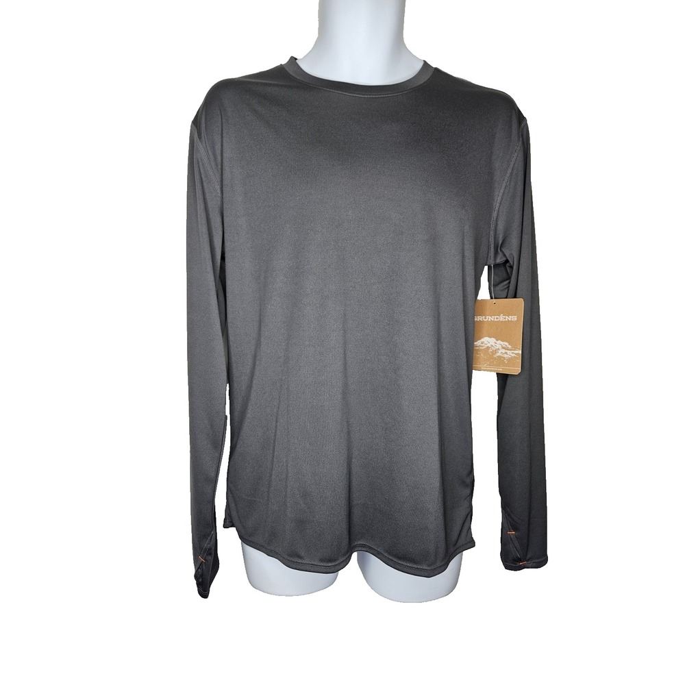 Grundens Mens Long Sleeve‎ Performance Shirt Gray Size M Fishing Outdoor Tech